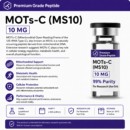 MOTs-C (MS10) 10mg For Sale USA – High-purity research peptide for mitochondrial biology and metabolic studies. Order premium research-grade quality today!